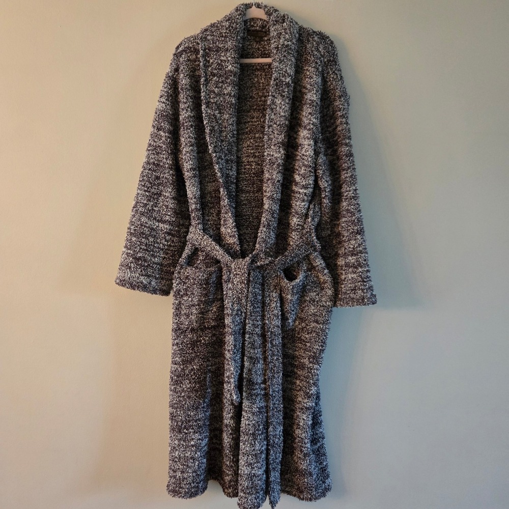 Barefoot Dreams CozyChic Adult Robe Espresso White Heathered Unisex Size 2 L/XL